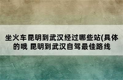 坐火车昆明到武汉经过哪些站(具体的哦 昆明到武汉自驾最佳路线